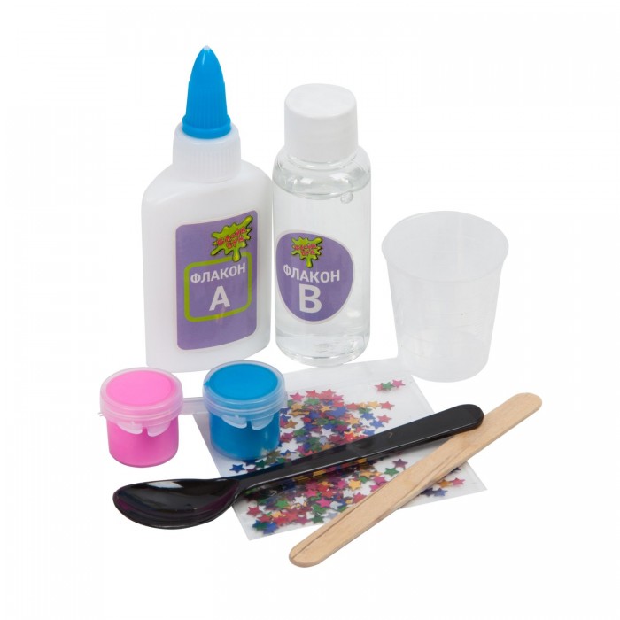 Наборы для творчества Bondibon Игровой набор Слайм Бум: Цветной слайм со звёздочками слайм 1toy 1 toy т16606 слайм тайм enchantimals