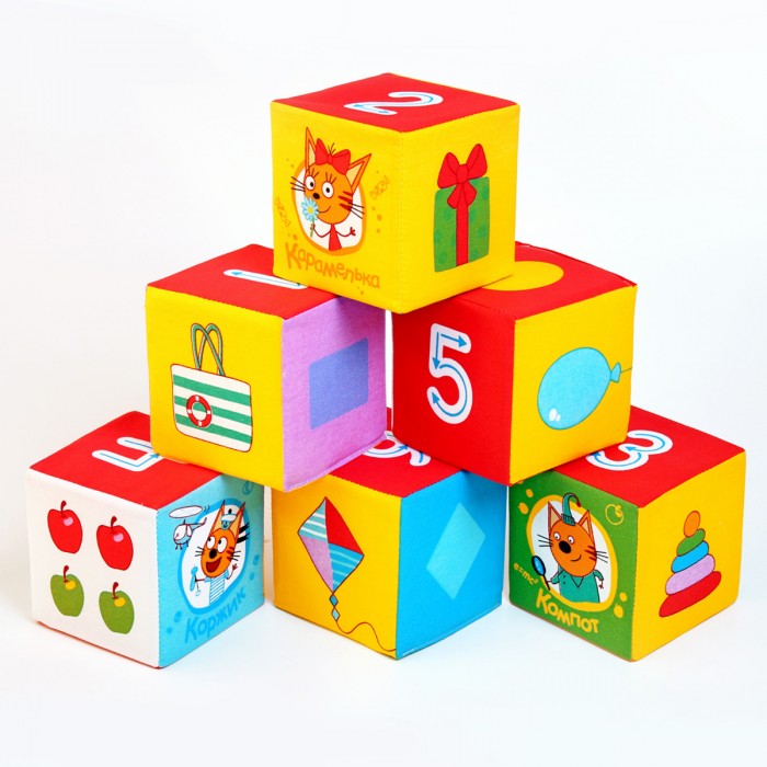 Развивающие игрушки Мякиши Кубики Три кота Математика