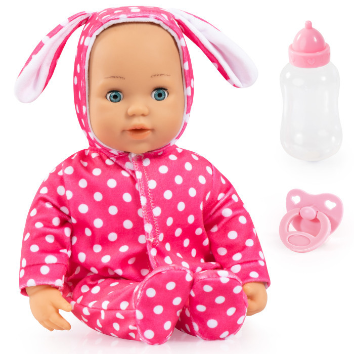 цена Куклы и одежда для кукол Bayer Desing Интерактивная кукла Анна 38 см в комбинезоне в горошек