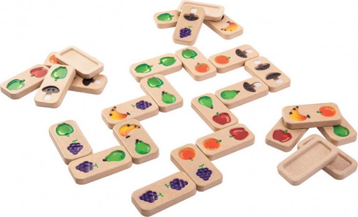 фото Деревянная игрушка plan toys настольная игра домино фрукты и овощи