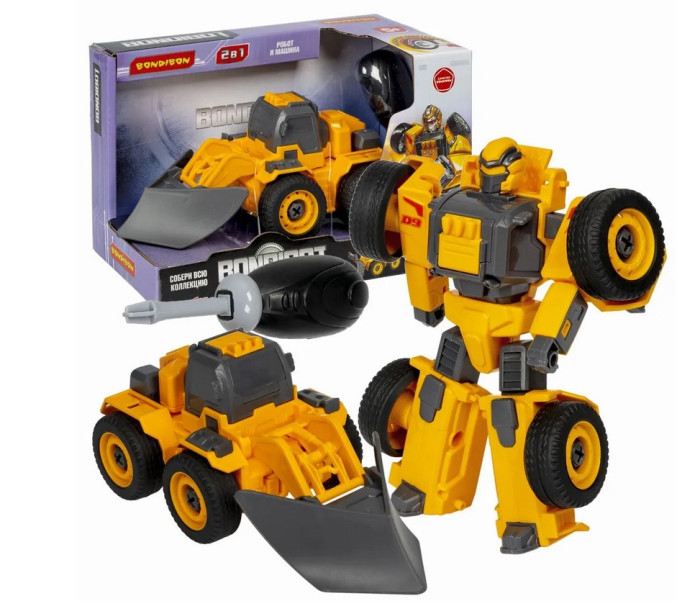 цена Роботы Bondibon Трансформер Bondibot Робот-снегоуборочный трактор 2 в 1