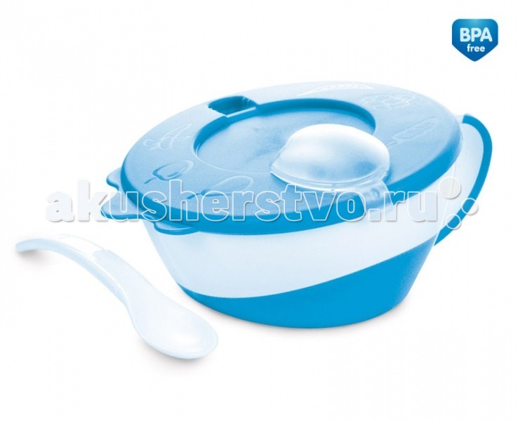 Canpol Мисочка с ложечкой и крышечкой Коровка 350 мл 31/406