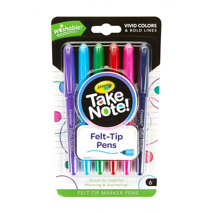 Фломастеры Crayola Смываемые ультратонкие Take Note 6 шт.